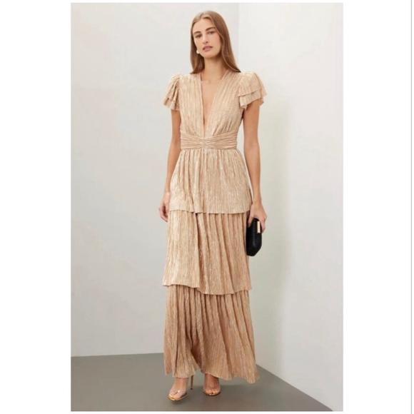 Sabina Musayev Maze Metallic Tiered Maxi Dress - Picture 4 of 10